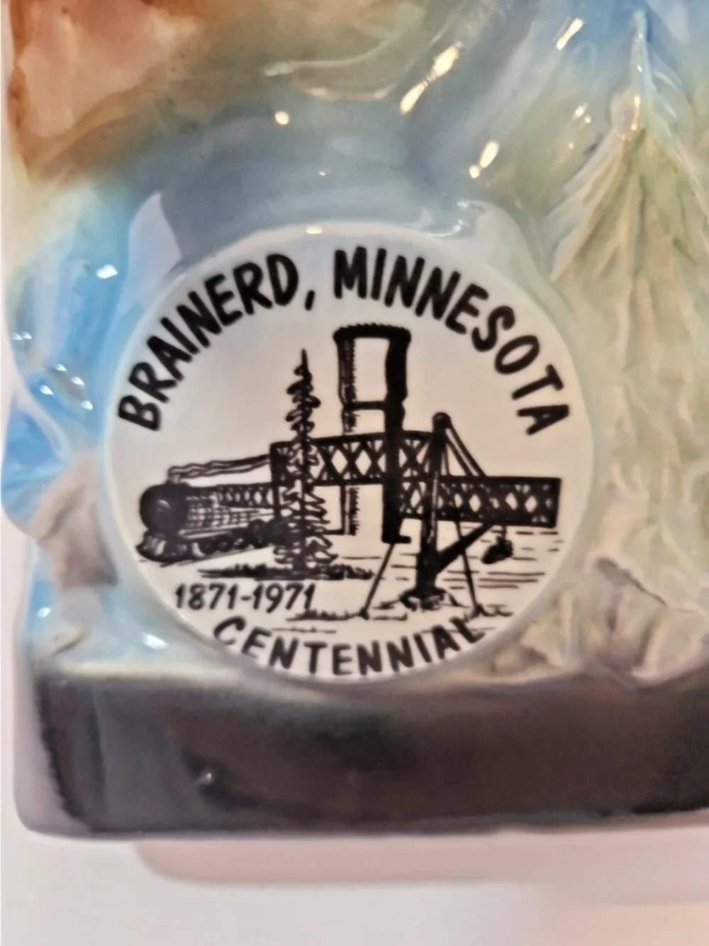 Vintage Jim Beam Empty Paul Bunyan & Babe Decanter Brainerd MN Centennial 1970